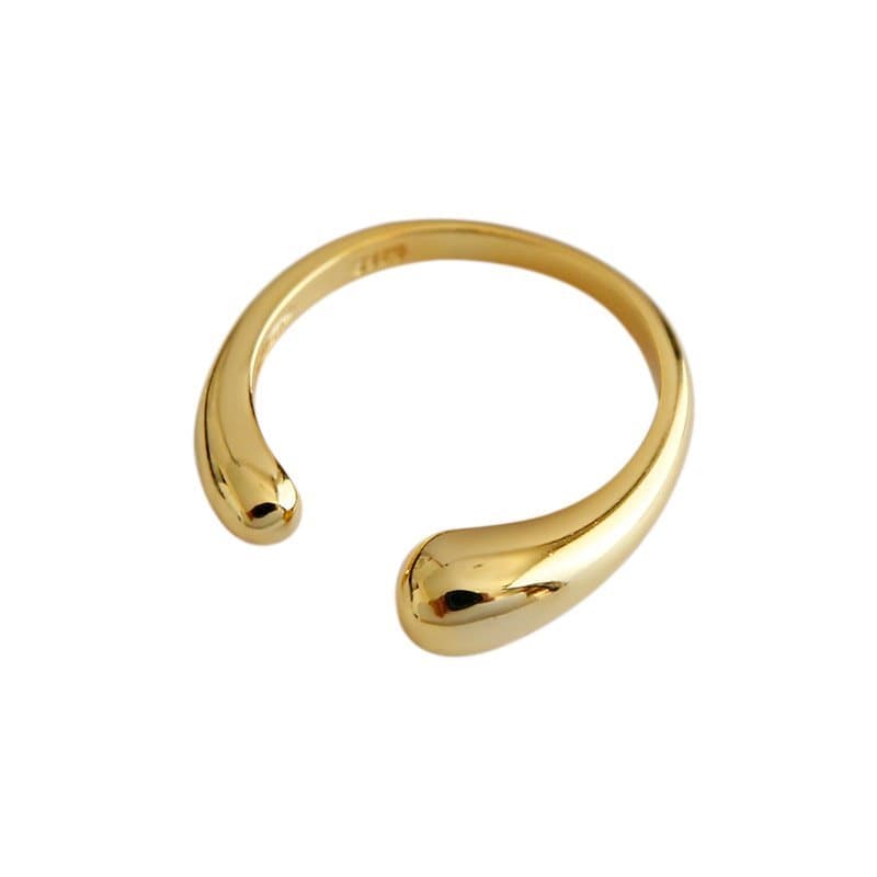 Water Drop 925 Sterling Silver Adjustable Stacker Ring