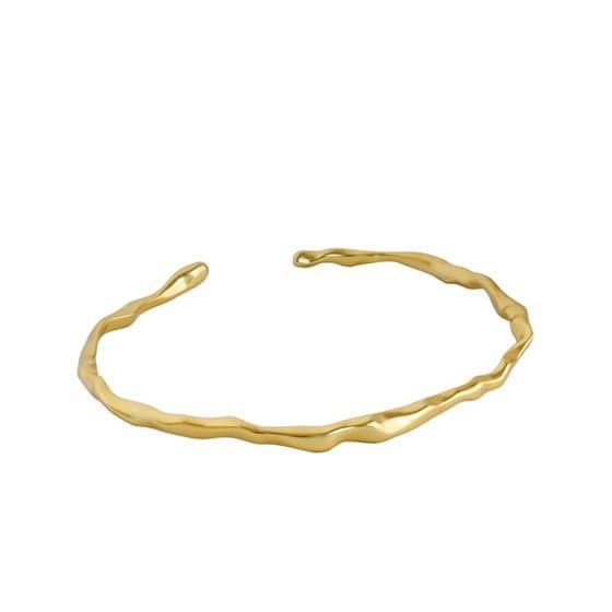 Irregular Simple 925 Sterling Silver Open Bangle