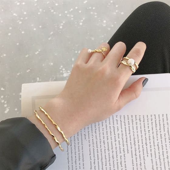 Irregular Simple 925 Sterling Silver Open Bangle