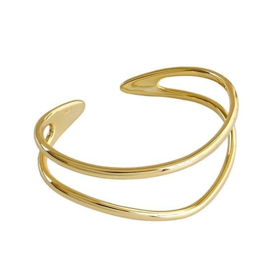 Double Layler 925 Sterling Silver Open Bangle