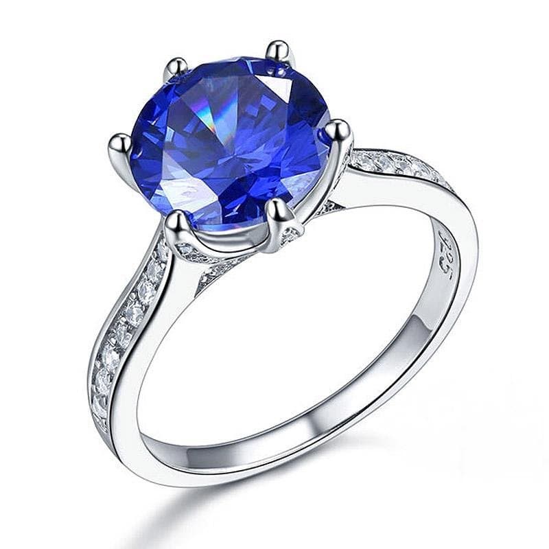 3 Carat Blue Created Diamond Ring
