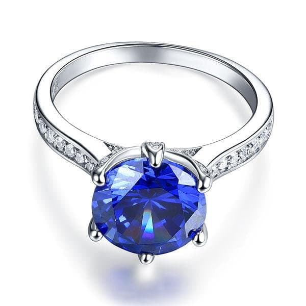 3 Carat Blue Created Diamond Ring
