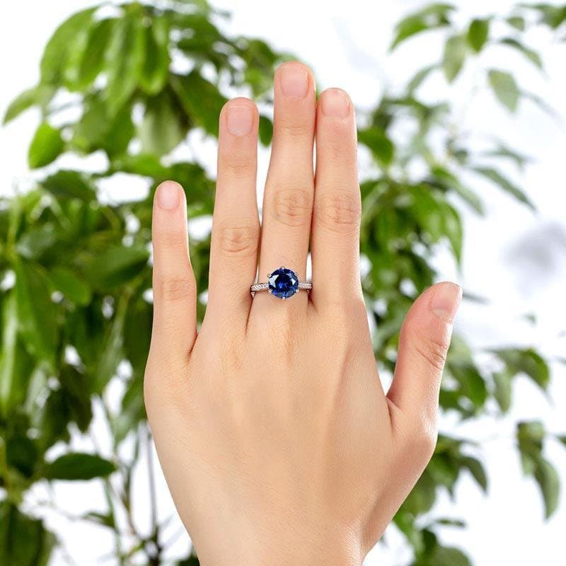 3 Carat Blue Created Diamond Ring