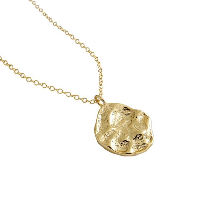 Irregular Rock Stone 925 Sterling Silver Necklace