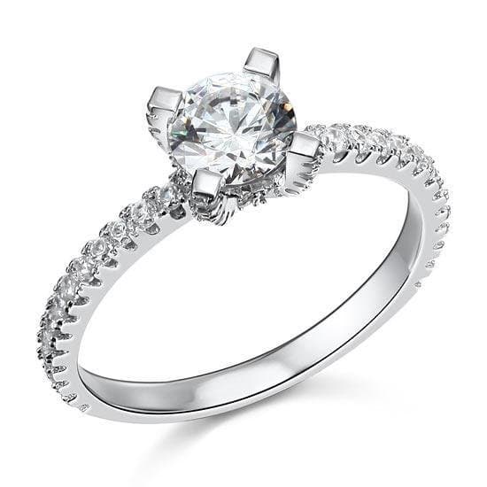 1 Carat Created Diamond Sterling Silver Ring