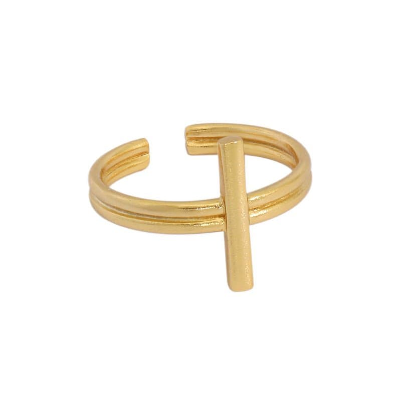 Minimalist Cross 925 Sterling Silver Adjustable Ring