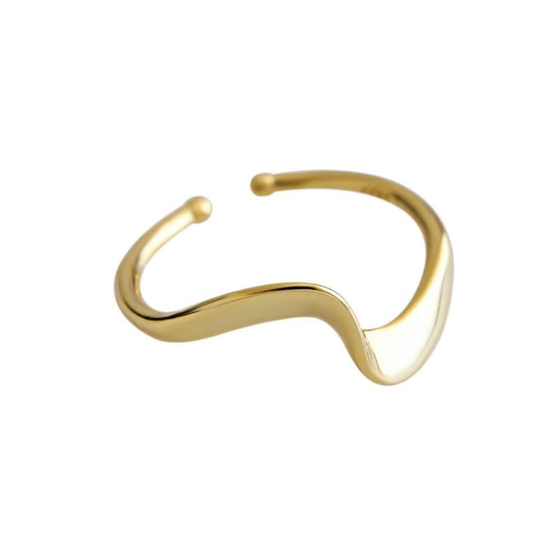 Elegant Wave 925 Sterling Silver Adjustable Ring