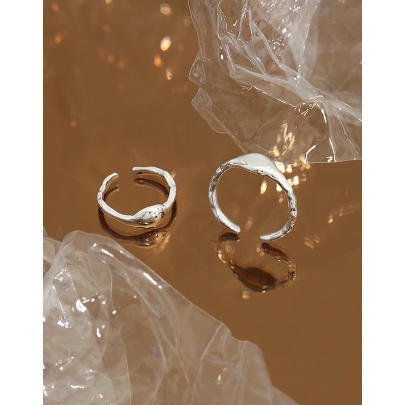 Irregular Stone 925 Sterling Silver Adjustable Ring