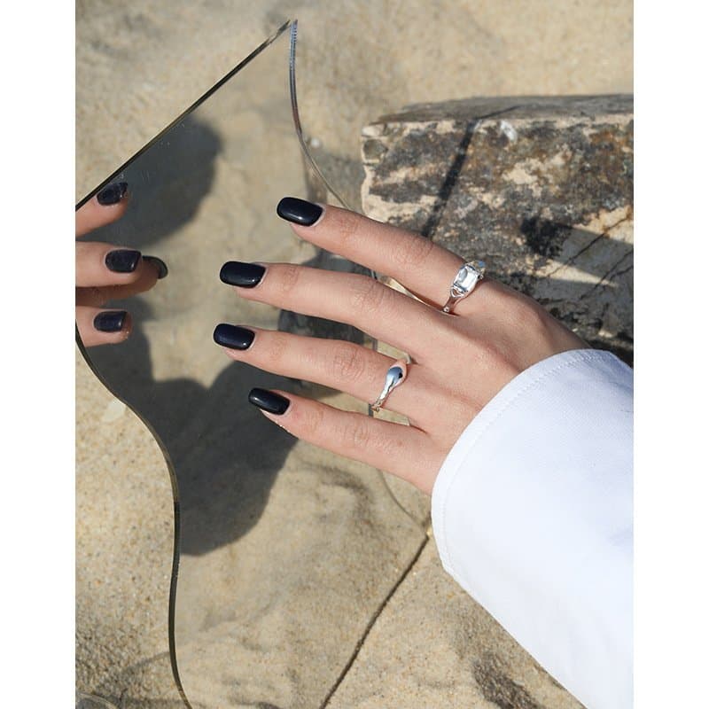 Irregular Stone 925 Sterling Silver Adjustable Ring