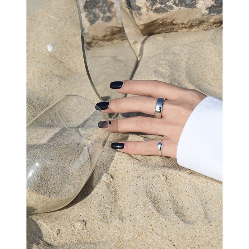 Irregular Stone 925 Sterling Silver Adjustable Ring