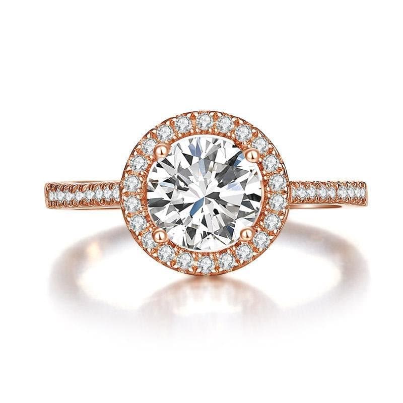Rose Gold Plated Created Diamond Ring