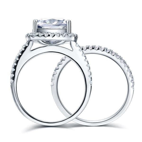 Halo Ring Set 2 Carat Created Diamond