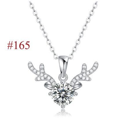 Elegant Six Claw V Shape Moissanite CZ 925 Sterling Silver Necklace