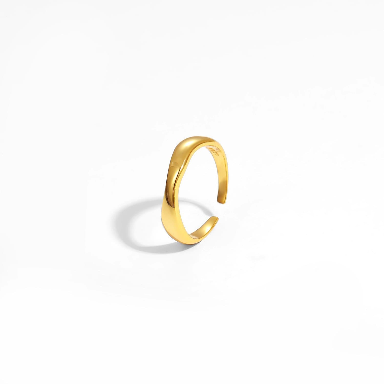Wave Irregulae 925 Sterling Silver Adjustable Ring