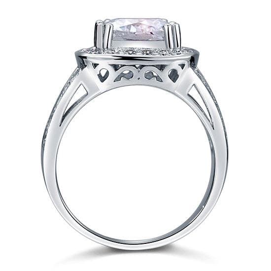 Art Deco Vintage Style 4 Carat Cushion Created Diamond Ring