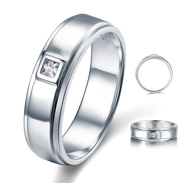 Bezel Setting Men's Solid Sterling Ring