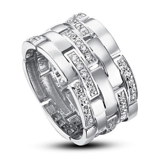 Created Diamond 925 Sterling Silver 1 cm Ring