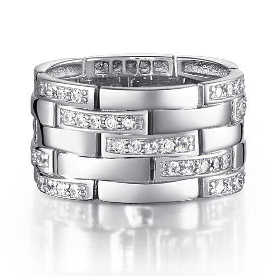 Created Diamond 925 Sterling Silver 1 cm Ring