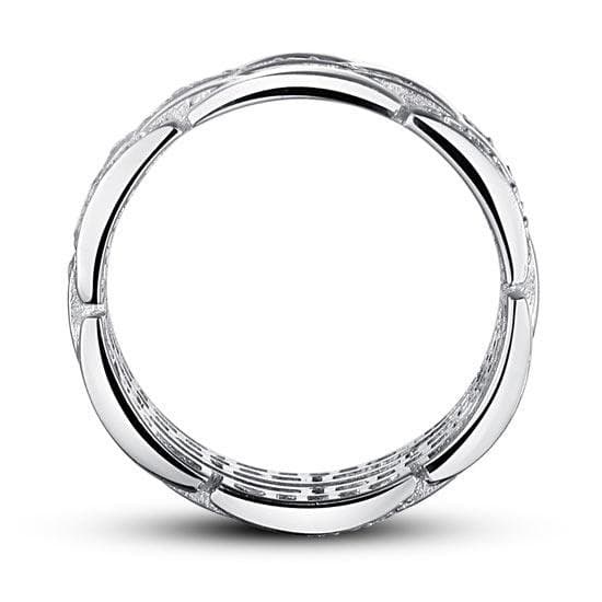 Created Diamond 925 Sterling Silver 1 cm Ring