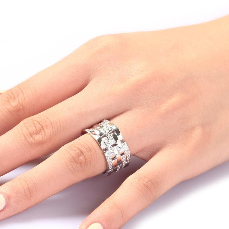 Created Diamond 925 Sterling Silver 1 cm Ring