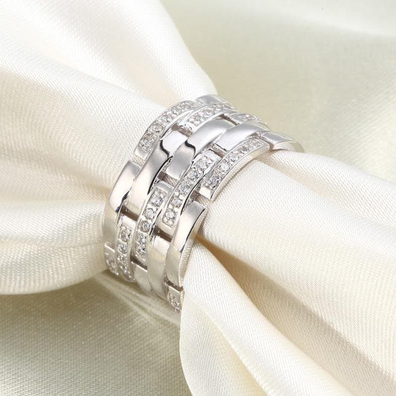 Created Diamond 925 Sterling Silver 1 cm Ring