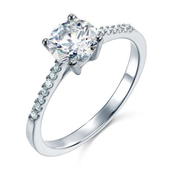 Created Diamond Silver Ring