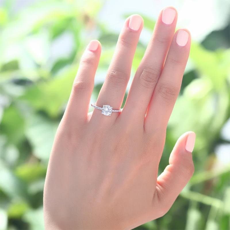 Created Diamond Silver Ring
