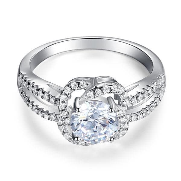 Floral 1 Ct Created Diamond Ring