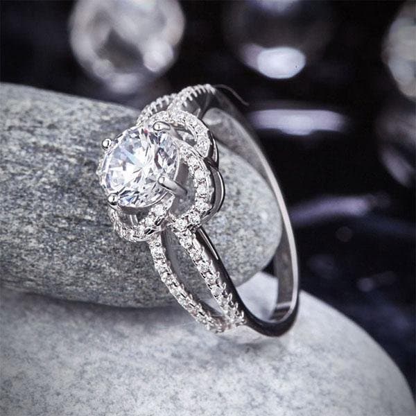 Floral 1 Ct Created Diamond Ring
