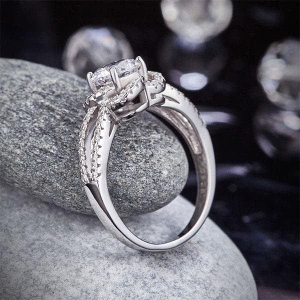 Floral 1 Ct Created Diamond Ring