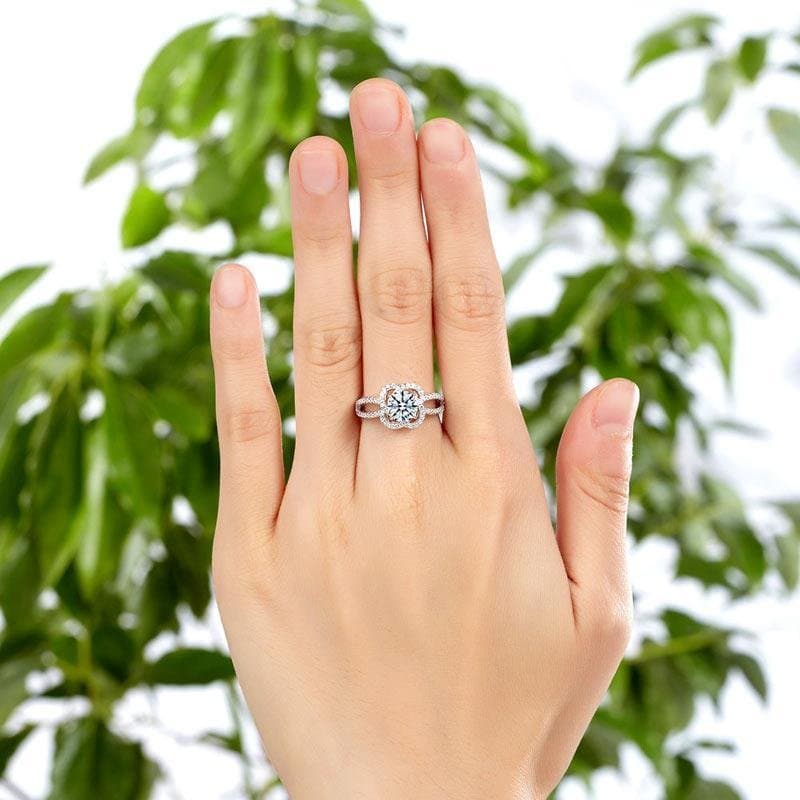 Floral 1 Ct Created Diamond Ring