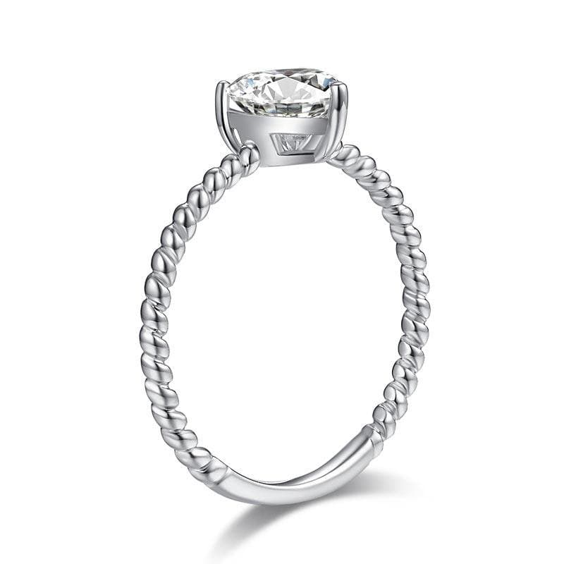 1 Carat Heart Moissanite Diamond Engagement Ring