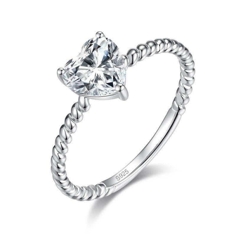 1 Carat Heart Moissanite Diamond Engagement Ring