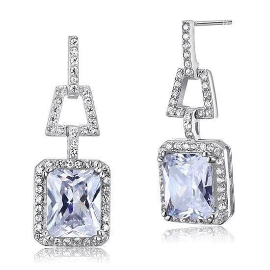 4 Carat Created Diamond Dangle Earrings