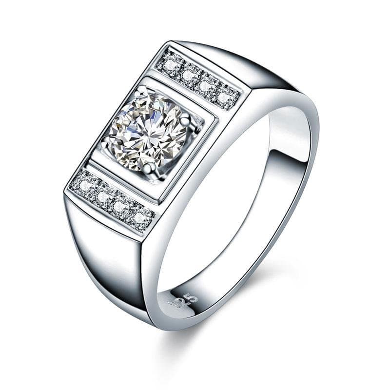 Men's 1 Carat Band 925 Silver Ring