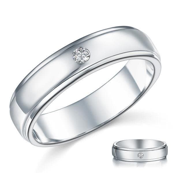 Men's Wedding Band Solid Sterling Silver Ring