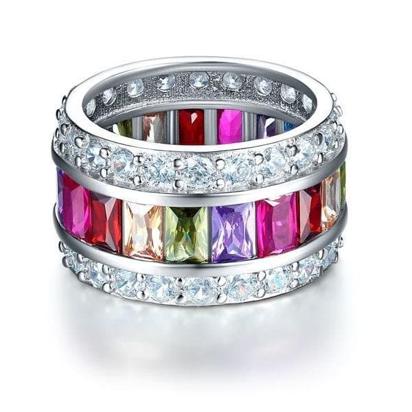 Multi-Color Created Topaz Ring