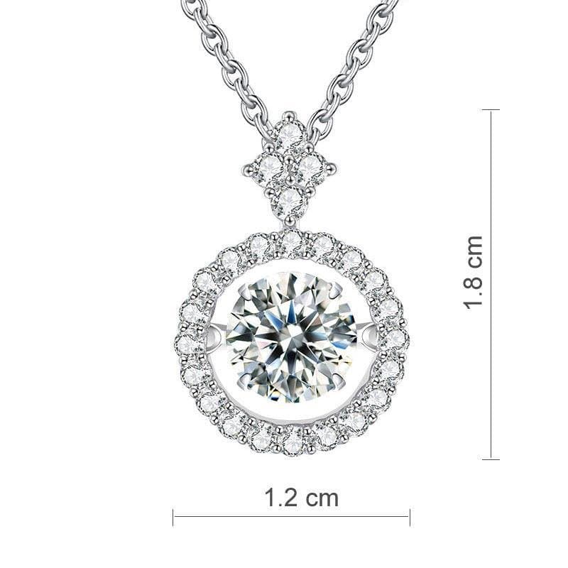 1 Carat Moissanite Diamond Dancing Stone Necklace
