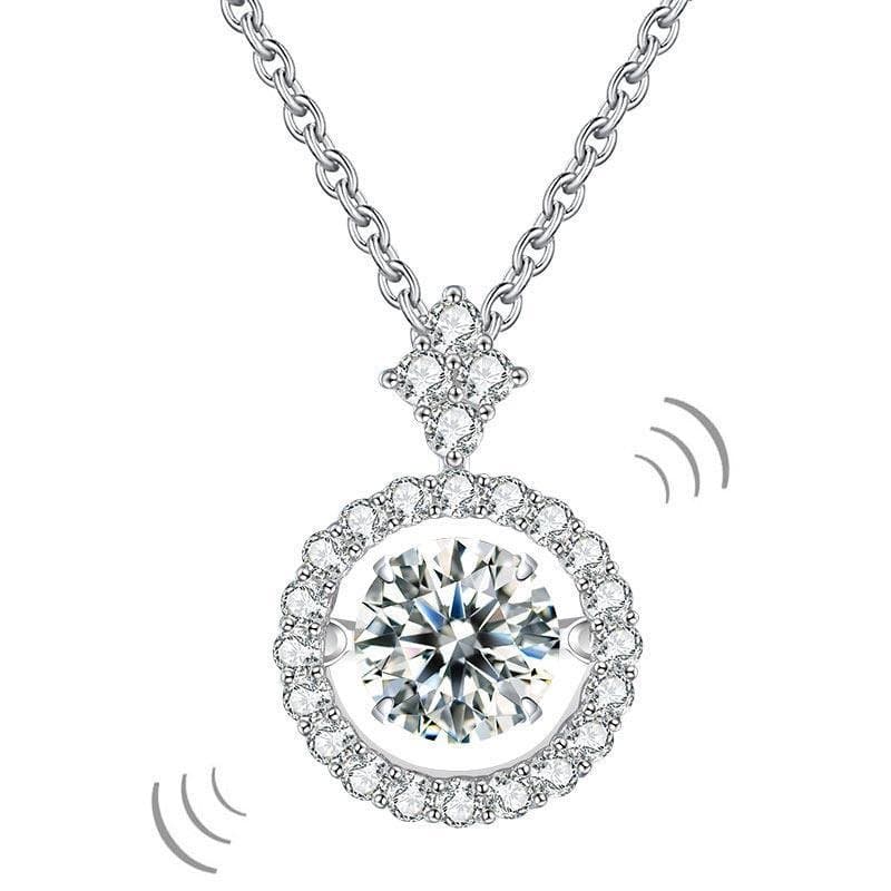 1 Carat Moissanite Diamond Dancing Stone Necklace