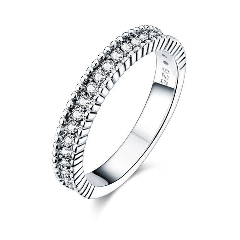 Solid 925 Sterling Silver 2-Pcs Ring Set 1 Ct Created Diamante