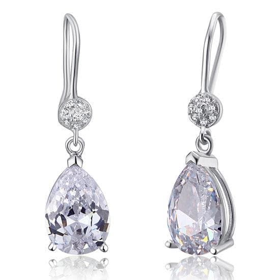 Pear Cut Created Diamond Dangle Earrings
