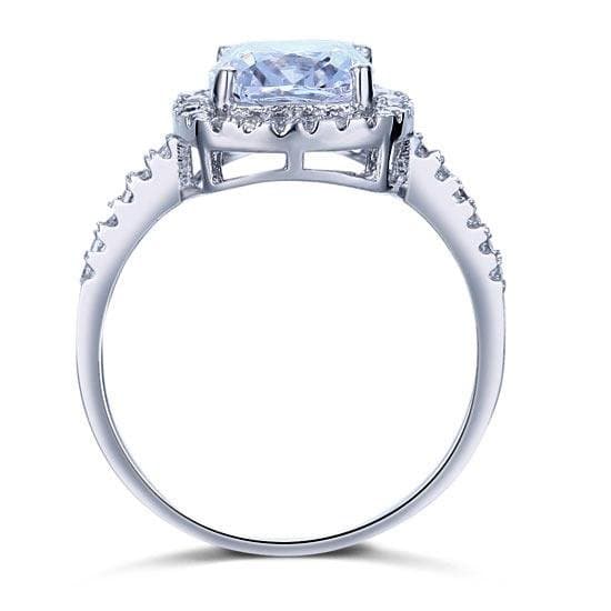 Solid 925 Sterling Silver Ring 3 Carat Cushion Cut