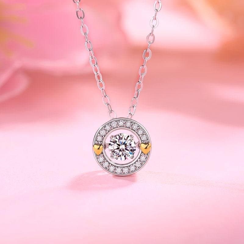1 Carat Moissanite Diamond Dancing Stone Necklace