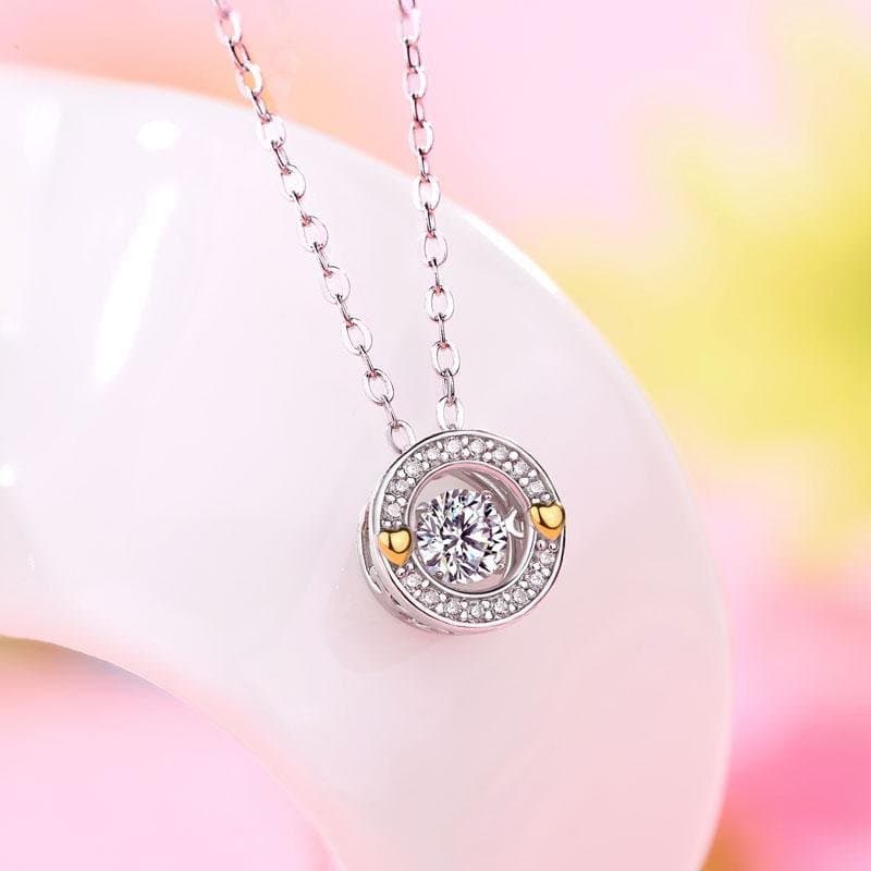 1 Carat Moissanite Diamond Dancing Stone Necklace