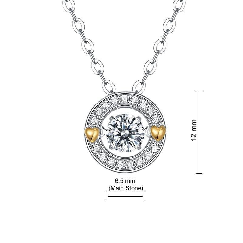 1 Carat Moissanite Diamond Dancing Stone Necklace