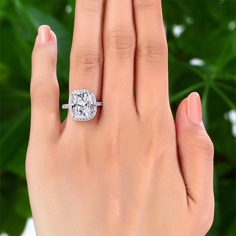 6 Ct Cushion Created Diamond Ring