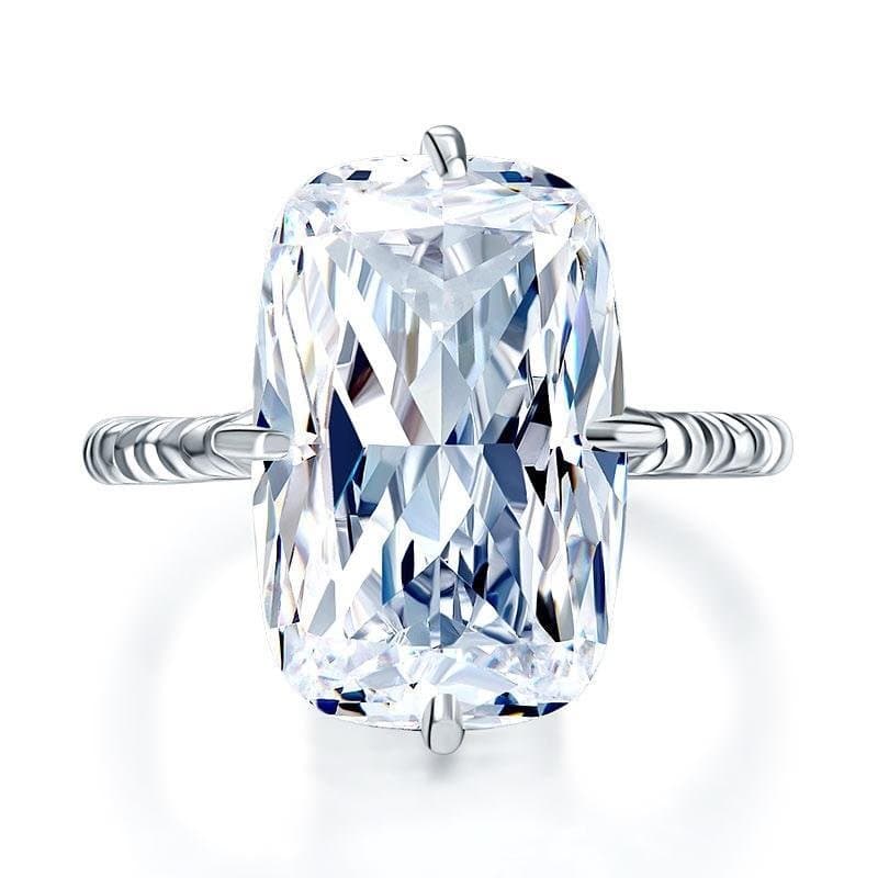 Solid 925 Sterling Silver Ring Solitaire 8.5 Carat