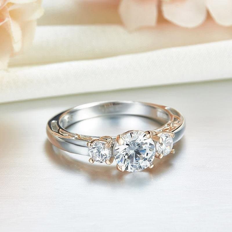 1 Ct Two Tone Colour Vintage Style Ring
