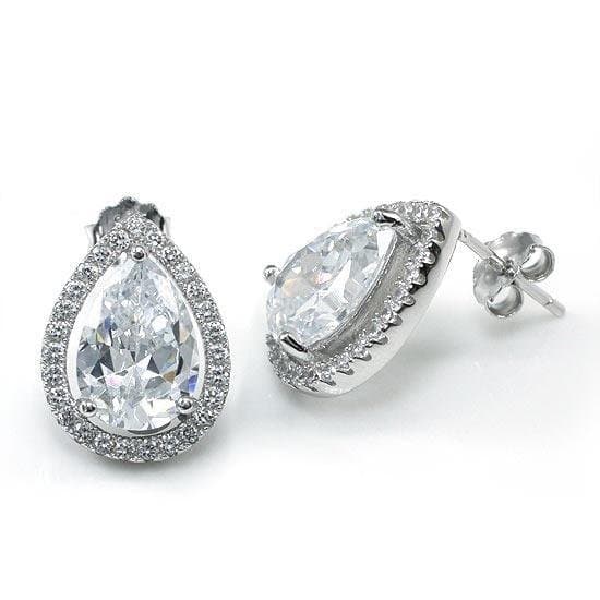 Pear Cut Created Diamond Stud Earrings