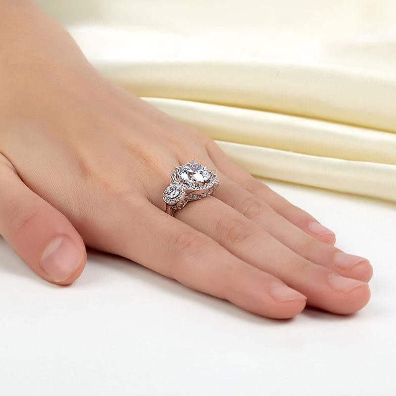 Three-Stone Vintage Victorian Art Deco 3.5 Ct Ring
